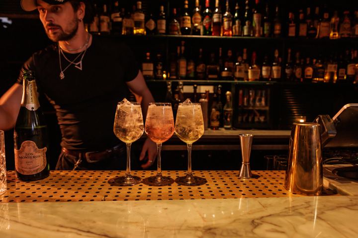 The bar at Flamingo Cocktail Club
