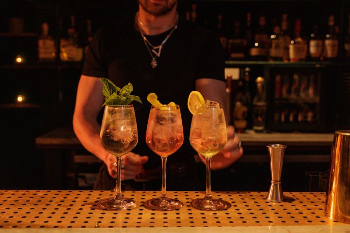 The bar at Flamingo Cocktail Club