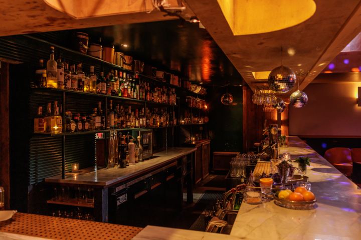 The bar at Flamingo Cocktail Club