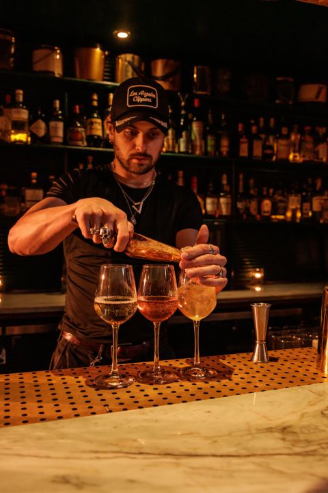 The bar at Flamingo Cocktail Club